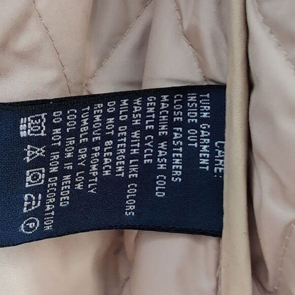 Ralph Lauren Tan Quilted Vest Corduroy Suede Patch Snap Button Sz L - Picture 6 of 6